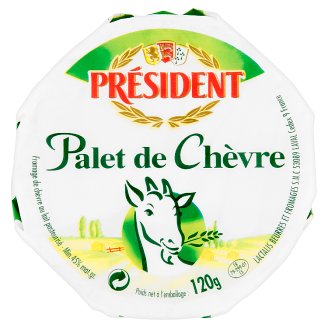 Président Palet de chévre kozí sýr s bílou plísní na povrchu 120g