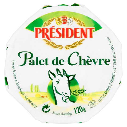 Président Palet de chévre kozí sýr s bílou plísní na povrchu 120g