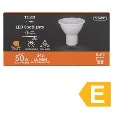 Tesco Home LED žárovka 3,4W GU10 studené bílé světlo 3 ks