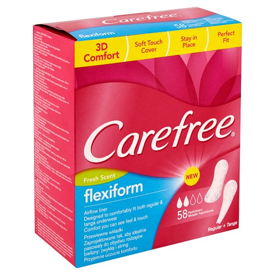 Carefree Flexiform slipové vložky se svěží vůní 58 ks