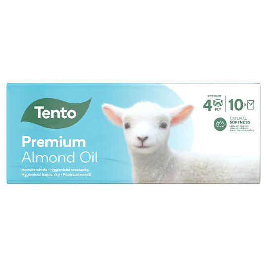 Tento Natural Oils Almond Oil hygienické kapesníčky 4 vrstvé 10 x 10 ks