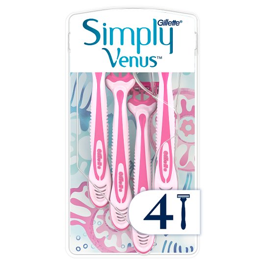 Gillette Simply Venus 3 Dámská Pohotová Holítka, 4 ks