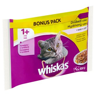Whiskas Klasický výběr ve šťávě kompletní krmivo pro dospělé kočky 4 x 100g
