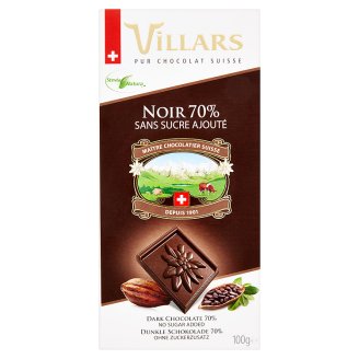 Villars Hořká čokoláda bez přidaného cukru se sladidly 100g
