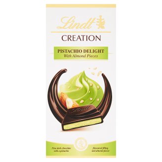 Lindt Creation Plněná hořká čokoláda mandlovým krémem s pistáciovou příchutí 150g