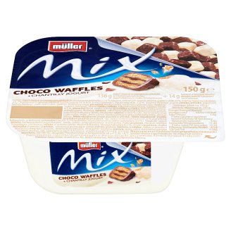 Müller Mix Jogurt slazený se smetanovou příchutí s kakaovo-krémovými oplatkami 150g