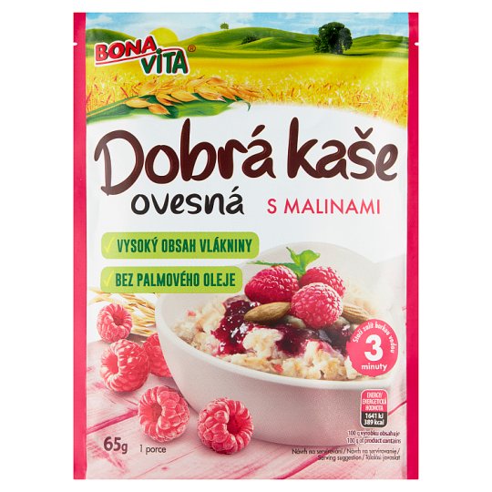 Bona Vita Dobrá kaše Ovesná s malinami 65g