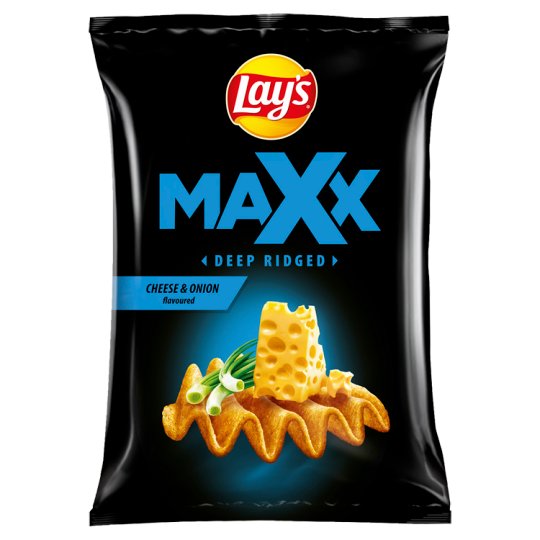 Lay's Maxx Smažené bramborové lupínky s příchutí sýra a cibulky 65g