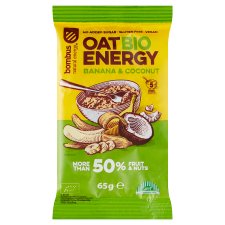 Bombus Oat Organic Energy Oatmeal Banana & Coconut 65g