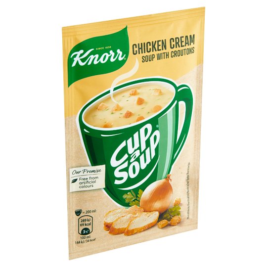 Knorr Cup a Soup Kuřecí krémová instantní polévka s krutony 16g