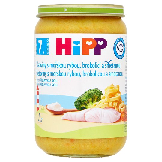 HiPP Těstoviny s mořskou rybou, brokolicí a smetanou 220g
