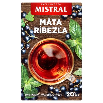 Mistral Aromatizovaný bylinně-ovocný čaj máta, citronová tráva s příchutí černého rybízu 20 x 1,5g
