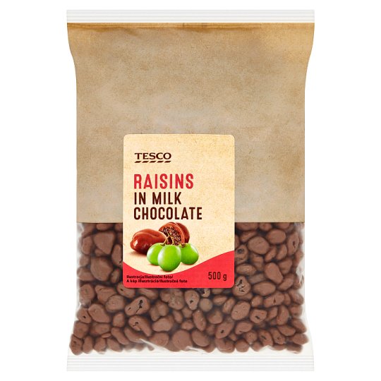 Tesco Rozinky v mléčné čokoládě 500g