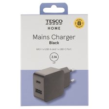 Tesco Home Mains Charger Black