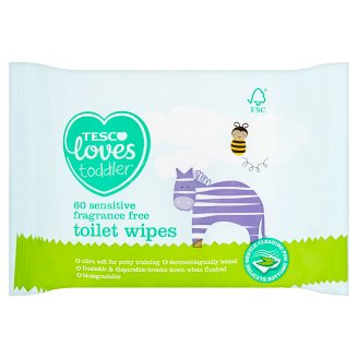 Tesco Loves Toddler Vlhčený toaletní papír sensitive neparfemovaný 60 ks