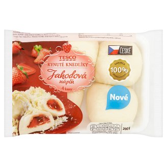 Tesco Kynuté knedlíky s jahodovou náplní 4 ks 200g