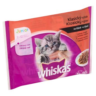 Whiskas Junior masový výběr ve šťávě 4 x 100g