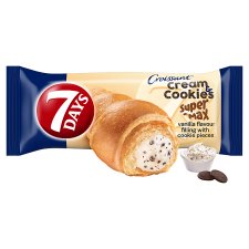 7 Days Croissant Super Max Cream & Cookies s vanilkovou příchutí s mlékem a s kousky sušenek 110g