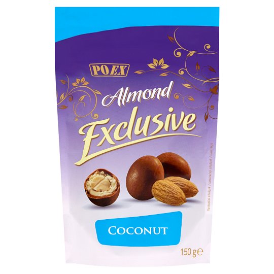 Poex Almond Exclusive Coconut mandle v bílé a mléčné čokoládě 150g