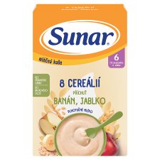 Sunar Milk Porridge 8 Cereals Banana, Apple Flavour 210g