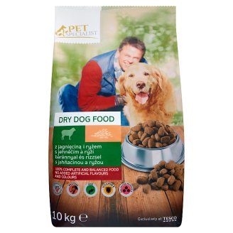 Tesco Pet Specialist Kompletní krmivo pro dospělé psy s jehněčím a rýží 10kg