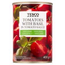 Tesco Sliced Tomatoes with Basil in Tomato Sauce 400g