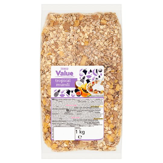 Tesco Value Müsli se sušeným tropickým ovocem 1kg