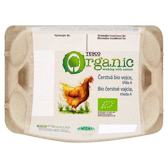 Tesco Organic Čerstvá bio vejce M 6 ks