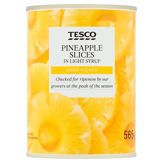 Tesco Plátky ananasu v mírně sladkém nálevu 565g