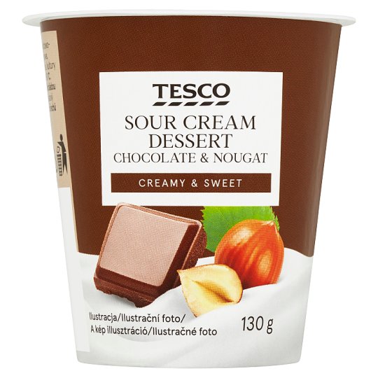 Tesco Dezert ze zakysané smetany s čokoládou a nugátovou příchutí 130g
