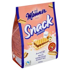 Manner Snack Minis Crispy Wafers Filled with Hazelnut and Milk Cream 300g