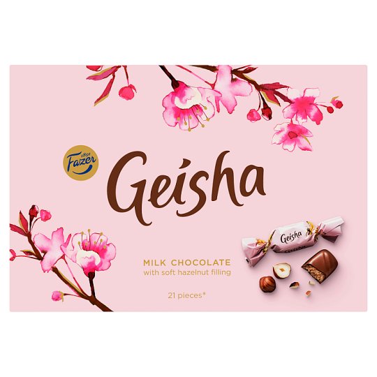 Fazer Geisha Mléčné čokoládové bonbony s náplní z lískových oříšků a nugátu 150g