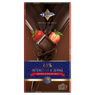 ORION Hořká čokoláda 68 % jahoda se špetkou soli 100g