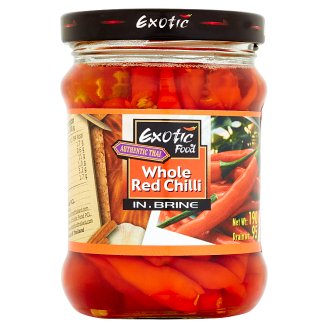 Exotic Food Authentic Thai Červené chilli papričky celé ve slaném nálevu pálivé 190g