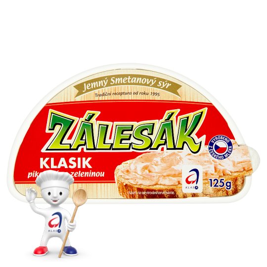 Zálesák Klasik pikantní se zeleninou jemný smetanový sýr 125g