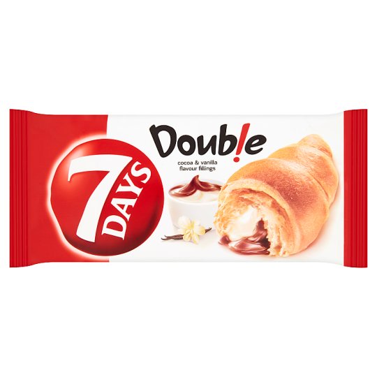 7 Days Double Croissant s náplní s kakaem a s náplní s vanilkovou příchutí 60g
