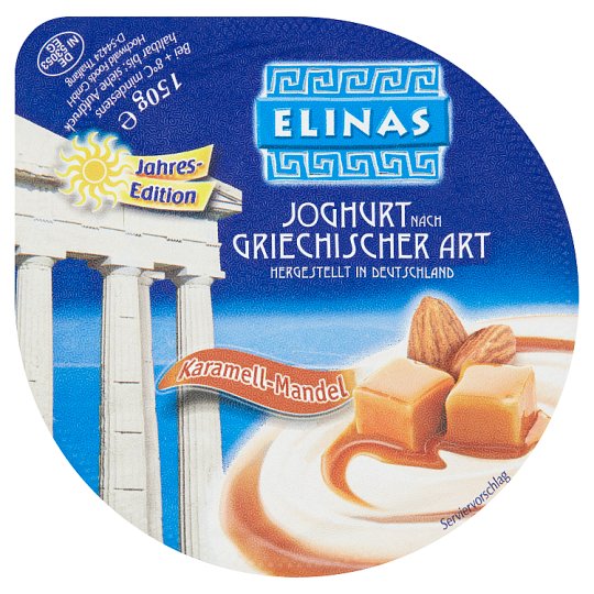 Elinas Jogurt řeckého typu s cukrem a 18% karamelovo-mandlové složky 150g