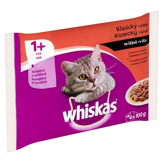 Whiskas Drůbeží výběr v želé kompletní krmivo pro dospělé kočky 4 x 100g