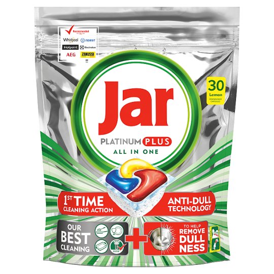 Jar Platinum Plus Dishwasher Tablets, Lemon, 30 Capsules Tesco Groceries