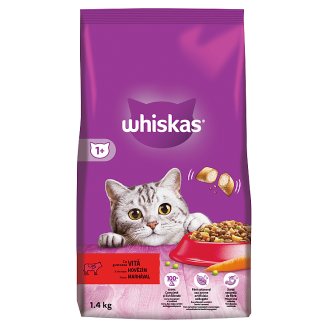 Whiskas Kompletní krmivo pro dospělé kočky s hovězím 1,4kg