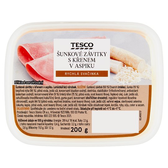 Tesco Ham Rolls with Horseradish in Aspic 200g