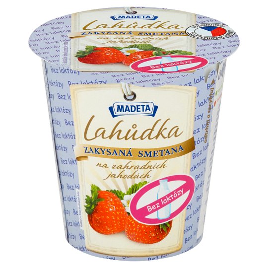 Madeta Lahůdka Zakysaná smetana na zahradních jahodách 130g