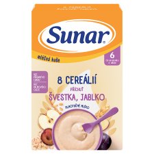 Sunar Milk Porridge 8 Cereals Plum, Apple Flavor 210g