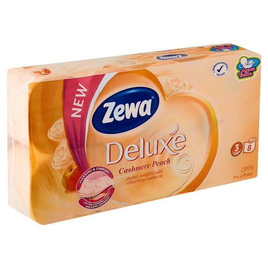 Zewa Deluxe Cashmere Peach Toilet Paper 8 Rolls Tesco Groceries