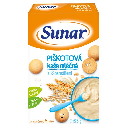 Sunárek Piškotová kašička mléčná multicereální 225g
