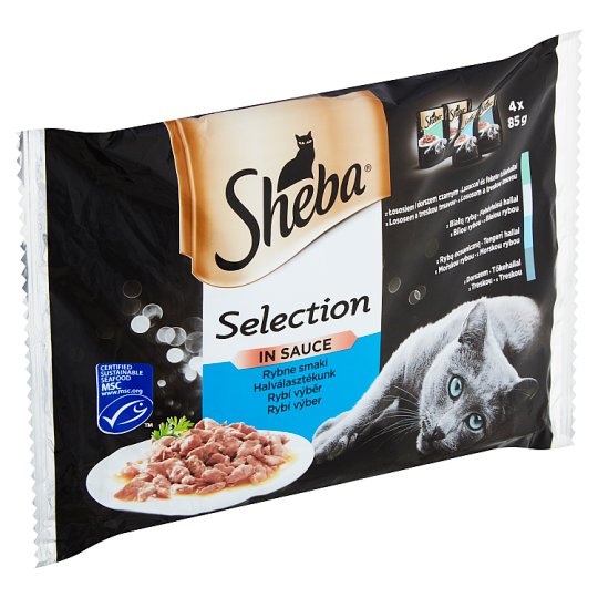 Sheba Selection in Sauce rybí výběr ve šťávě 4 x 85g (340g)