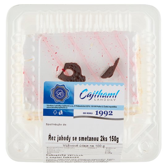 Lahůdky Cajthaml Řez jahody se smetanou 2 ks 150g