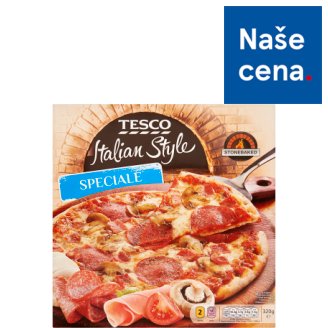 Tesco Pizza s rajčatovou omáčkou sýrem mozzarella salámem šunkou a žampiony 320g