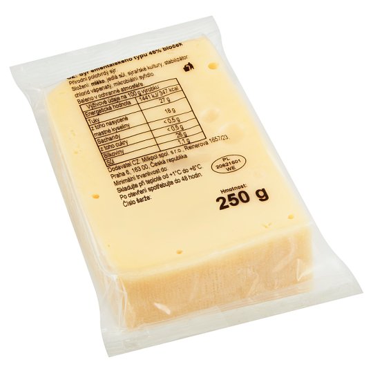 Sýr ementálského typu 45% bloček 250g
