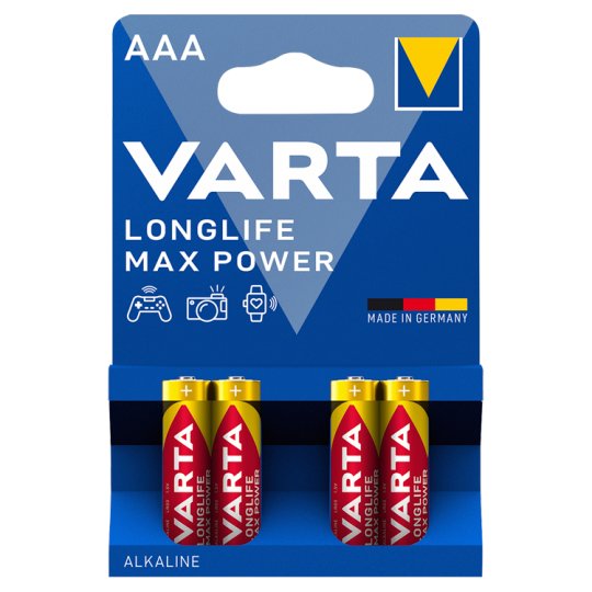 VARTA Longlife Max Power AAA Alkaline Batteries 4 pcs
